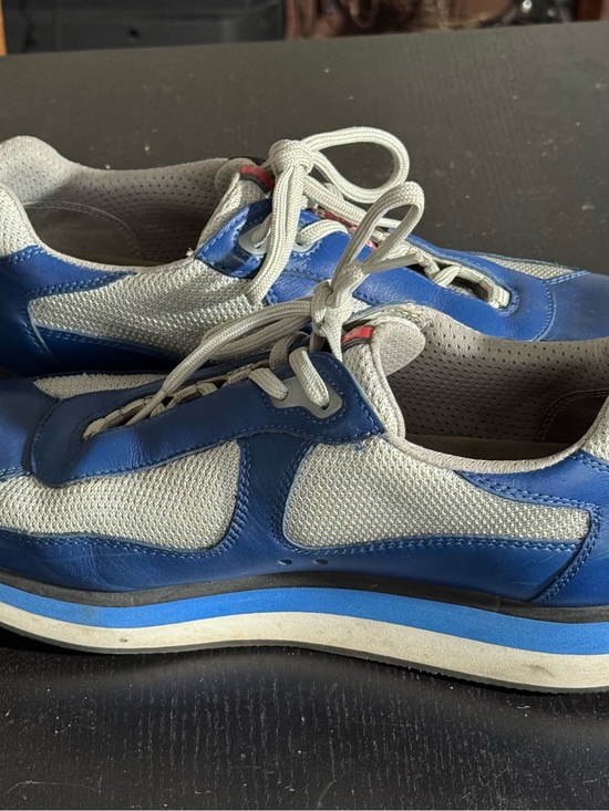 PRADA Blue Gray White Leather Mesh Low Top Lace Up Athletic Sneakers. Sz9.5 main image 5